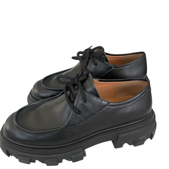 Lisa Vicky Dare Lug Sole Derby Shoes Black Vegan Leather Size 9  Chunky Platform - Picture 7 of 9